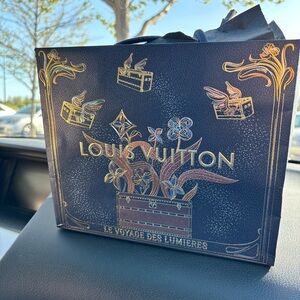 Louis Vuitton Dark Blue Tote with Gold Details